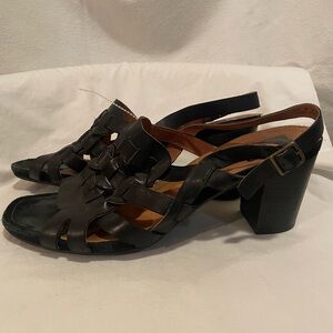 Clarks Black Strappy Heeled Sandals